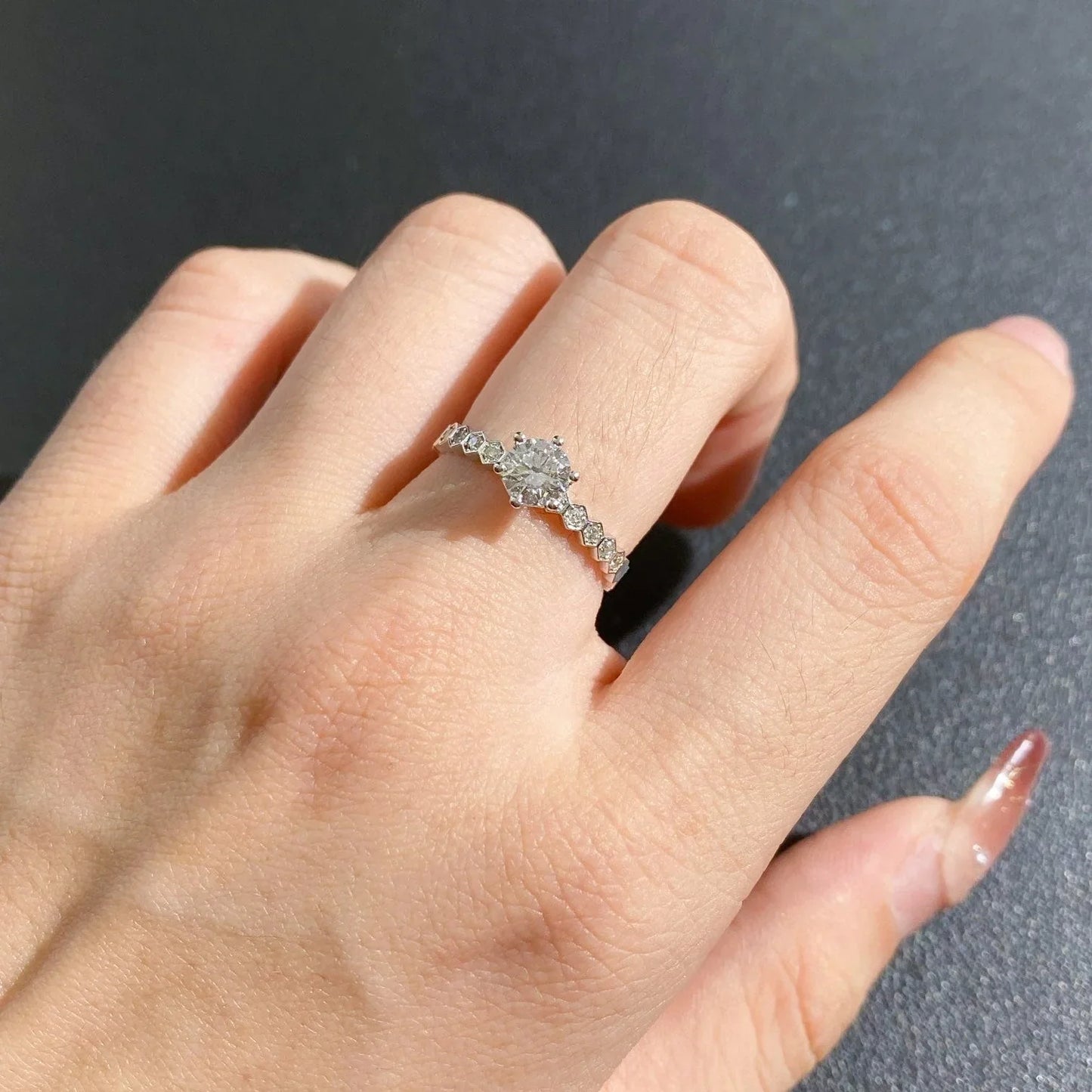 0.70 TCW Round Lab Grown Diamond Engagement Ring | Basket Setting Ring | IGI Certified
