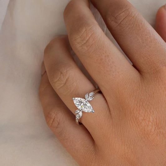 Marquise cut solitaire lab grown diamond ring 1.0ct, elegant engagement ring, wedding jewelry, anniversary gift, sustainable fine jewelry