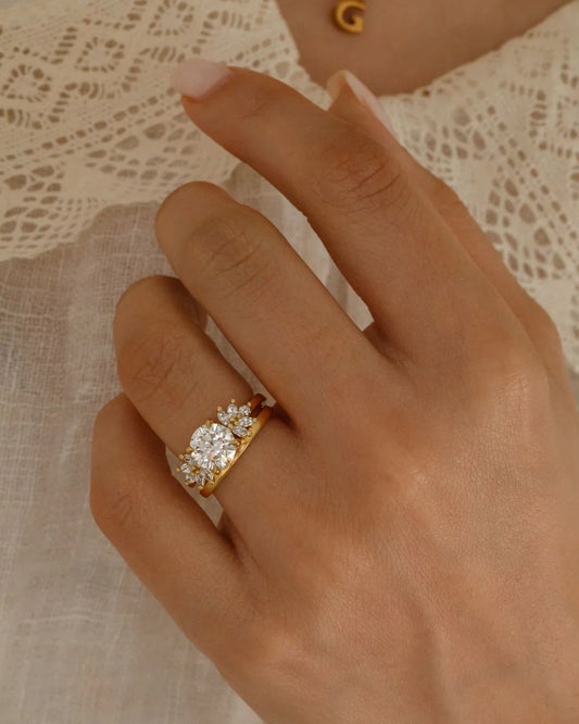 1 carat round lab created diamond ring, Anastasia setting, IGI certified engagement ring, sustainable bridal jewelry women