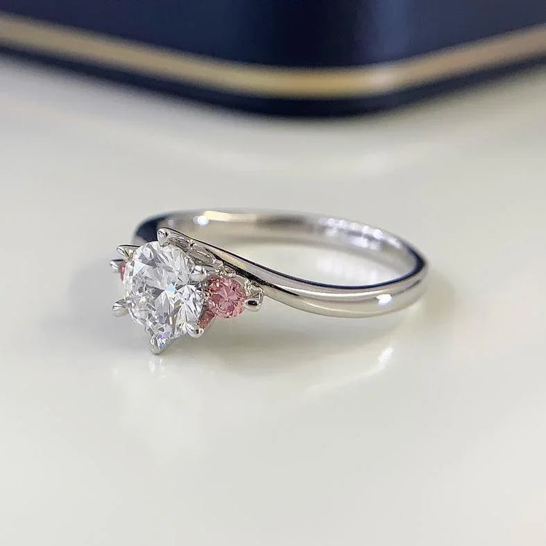 1.40 TCW Round Lab Grown Diamond Engagement Ring | Bypass Ring | IGI Certified