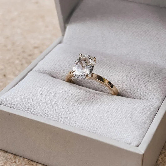 Oval solitaire lab grown diamond engagement ring, minimalist wedding ring, bridal jewelry, promise gift for her, elegant anniversary ring women