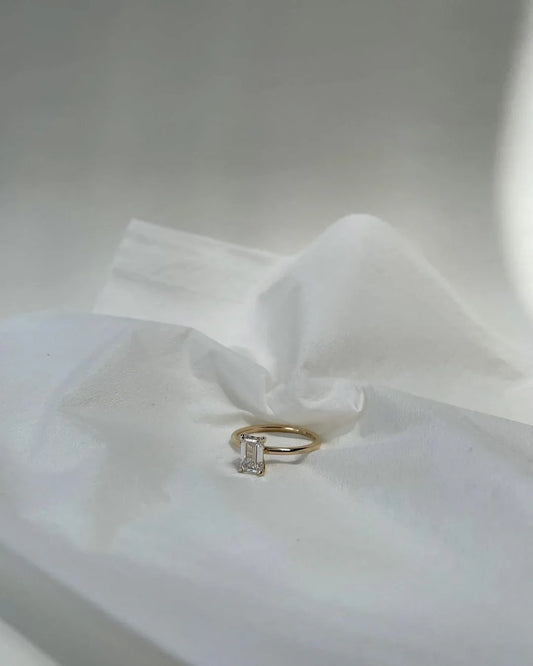 IGI certified 2.0ct emerald cut lab grown diamond solitaire ring engagement wedding birthday gift for wife her gold fine jewelry luxury elegant ring