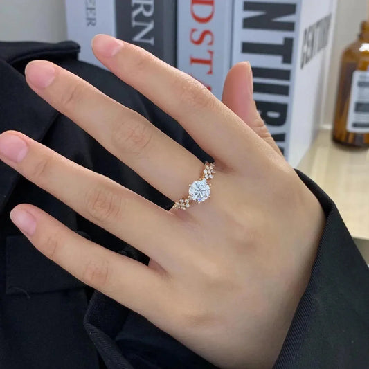 2.10TCW Round Lab Grown Diamond Engagement Ring | PavΓ© Solitaire Setting with 1.50ct Center | IGI Certified