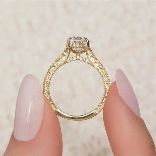 2.50 CT oval cut lab grown diamond engagement ring IGI certified hidden halo solitaire ring wedding bridal jewelry anniversary gift fine gold ring