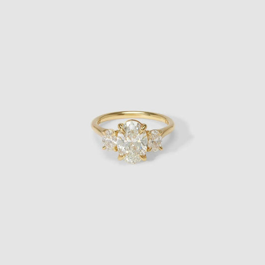 Elegant 2.5ct Trio Oval Cut Lab Grown Diamond Ring IGI Certified Three Stone Engagement Wedding Ring Anniversary Promise Ring Luxury Gift for Her