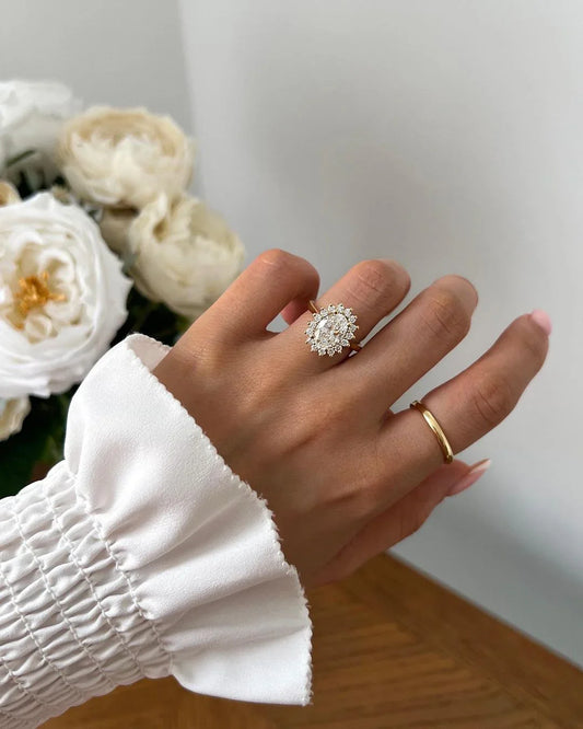 3.0ct oval cut lab grown diamond ring Diana setting engagement ring wedding ring anniversary gift promise ring for her women luxury bridal jewelry