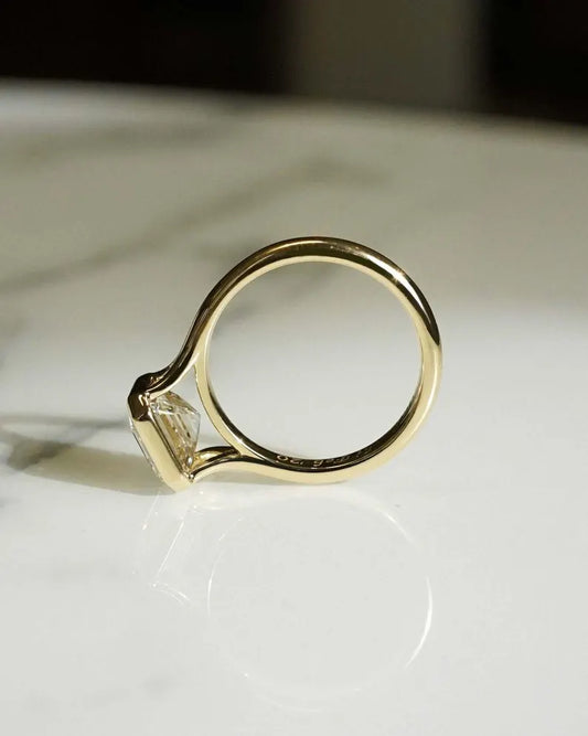 Asscher 2.71ct Lab Grown Diamond Ring Full Bezel Minimalist Diamond Ring Promise Ring For Her