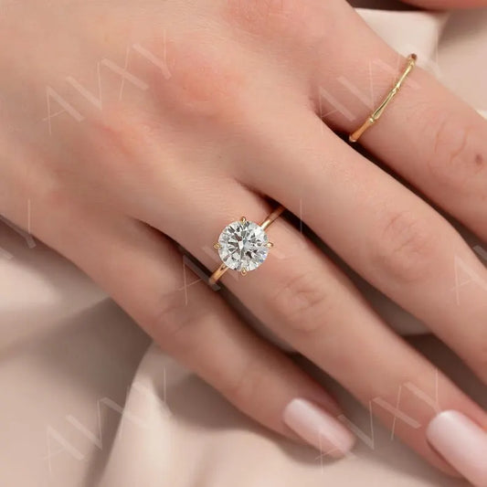 Round 2.00CT Lab Grown Diamond Solitaire Engagement Ring Anniversary Gift For Her Unique Bridal Ring Proposal Ring Gift For Girlfriend