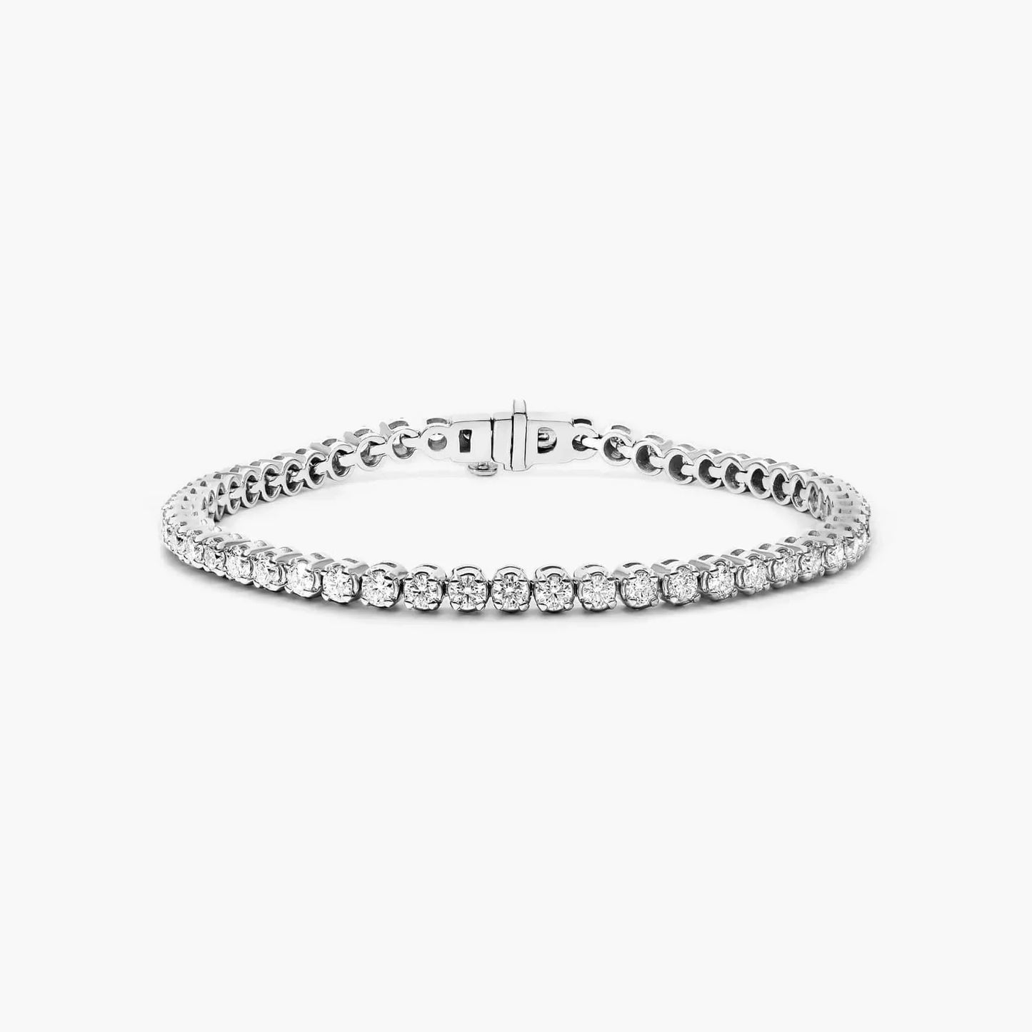 Round Lab Grown Diamond Four Prong Tennis Bracelet, EF Color, VS Clarity, IGI Certificate