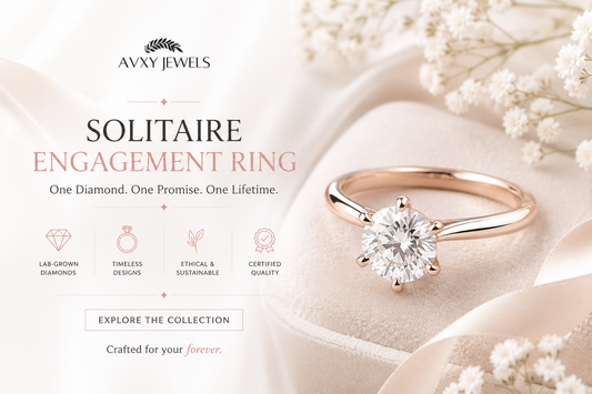 Elegant solitaire lab-grown diamond ring on a polished gold band for proposals and weddings.