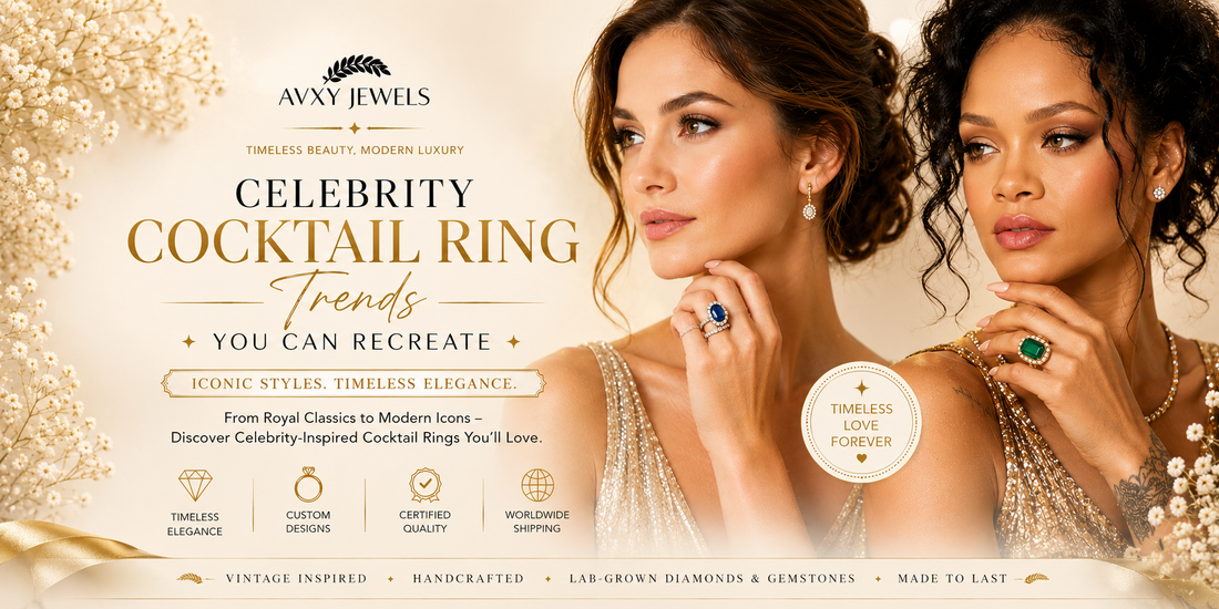 Celebrity Style Diamond Cocktail Rings, AVXY Jewels Luxury Jewelry, Bold Ring Trends, Ethical Lab Grown Diamonds, Glamorous Accessories