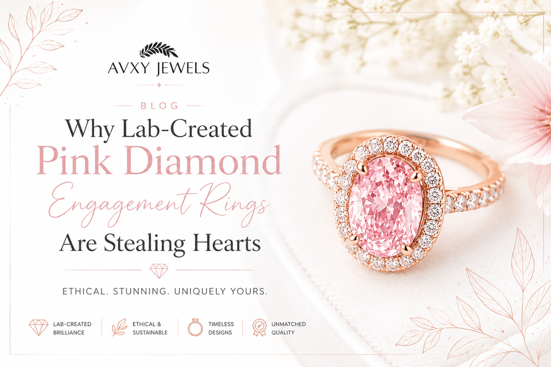 Heart-shaped lab-grown pink diamond engagement ring with brilliant sparkle and elegant bridal styling.