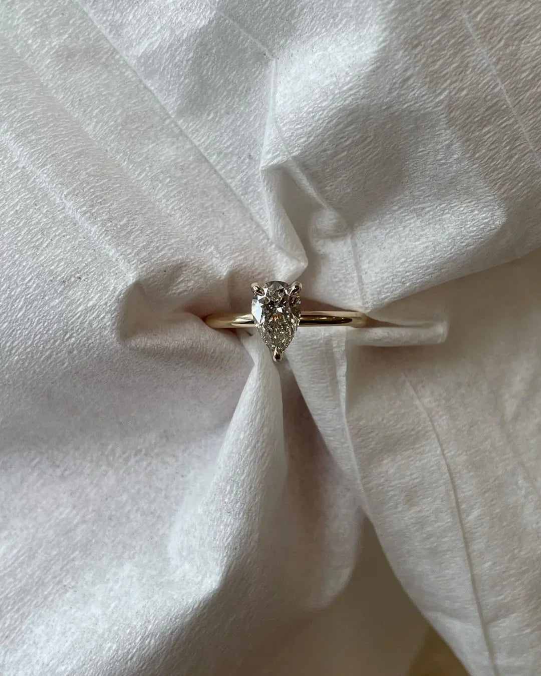 0.5ct pear diamond wedding ring for women, lab grown engagement ring, three claw setting jewelry, anniversary gift, luxury bridal band