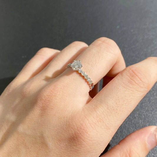 Elegant round lab grown diamond engagement ring 0.70 TCW, basket setting solitaire ring, certified wedding jewelry for women