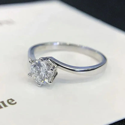IGI certified 0.70 TCW round cut lab created diamond ring, modern bypass shank engagement ring, elegant wedding jewelry gift