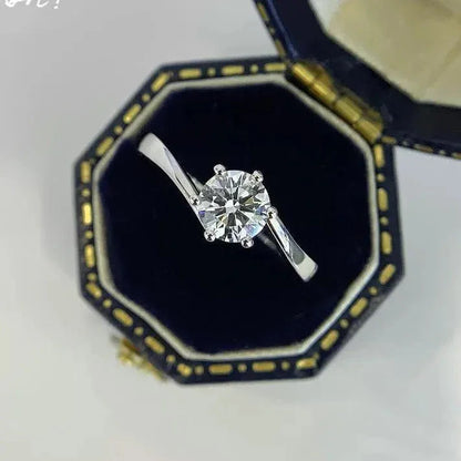 0.70 TCW modern bypass shank diamond ring, round lab grown solitaire engagement ring, IGI certified anniversary jewelry gift