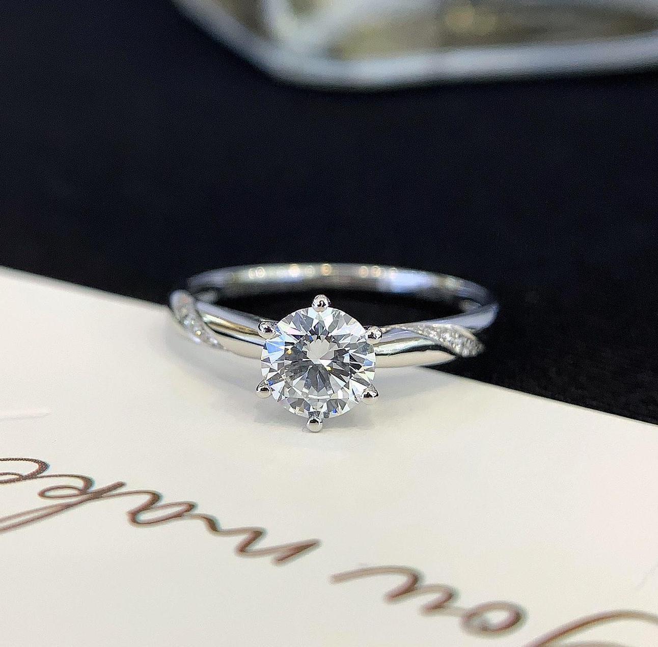 IGI certified 0.70TCW round cut lab created diamond ring, basket pavé solitaire engagement ring, elegant bridal jewelry gift