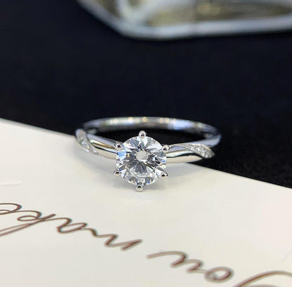 IGI certified 0.70TCW round cut lab created diamond ring, basket pavé solitaire engagement ring, elegant bridal jewelry gift
