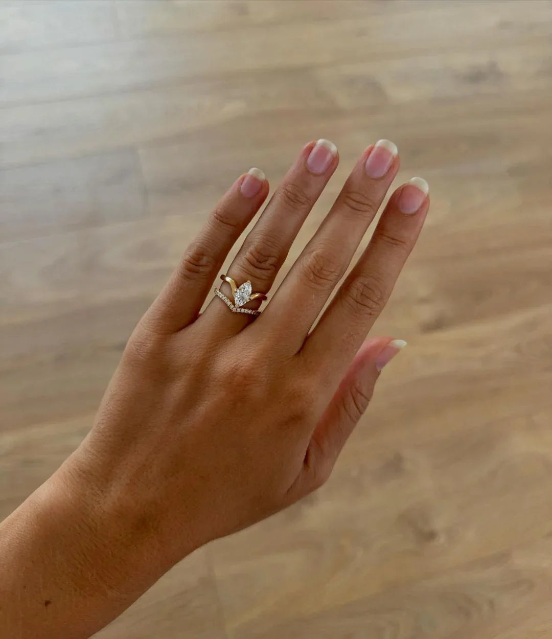 Stunning marquise cut diamond ring 0.90ct, minimalist solitaire engagement ring, bridal wedding jewelry gift for her women