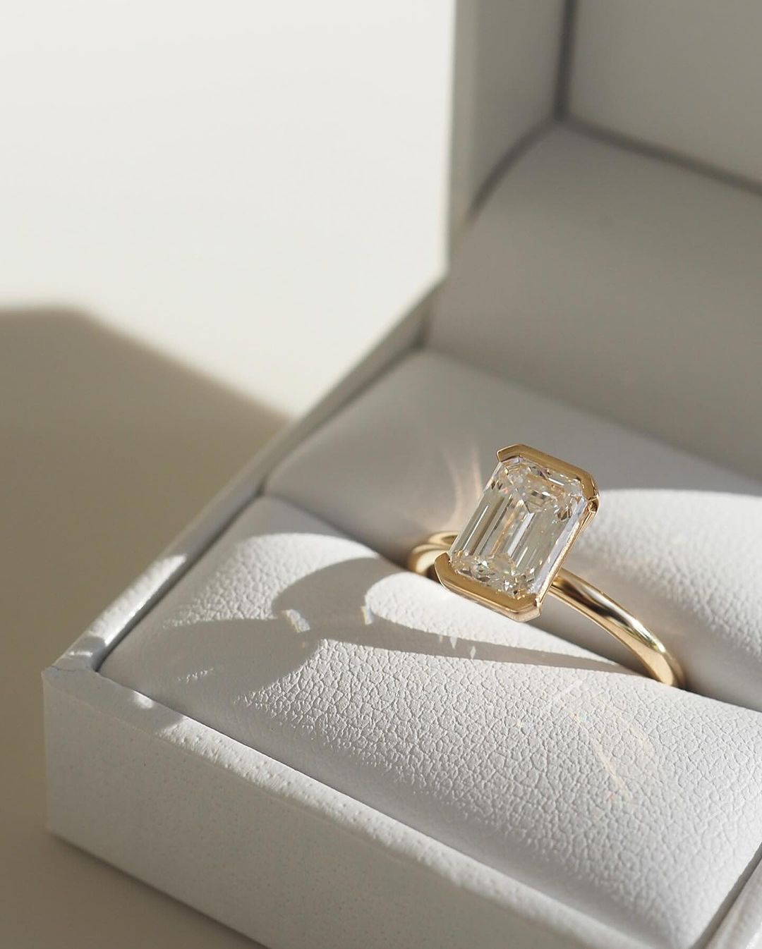 1.5ct Emerald Half Bezel Solitaire Diamond Ring Wedding Ring,  the ring's refined craftsmanship. Ideal for those seeking timeless, high-end accessories for special occasions. YouTube Amazon Facebook Weather Google Gmail Wordless WhatsApp Web Translate News blog post ring ceremony Article Life Money 2025 design Ring Ceremony Diamond Shape Diamond Ring Surat Diamond India Market Diamond Ring for Her Diamond Ring for Men Diamond Ring Women Engagement Ring Finger For Her Finger Ring Gold