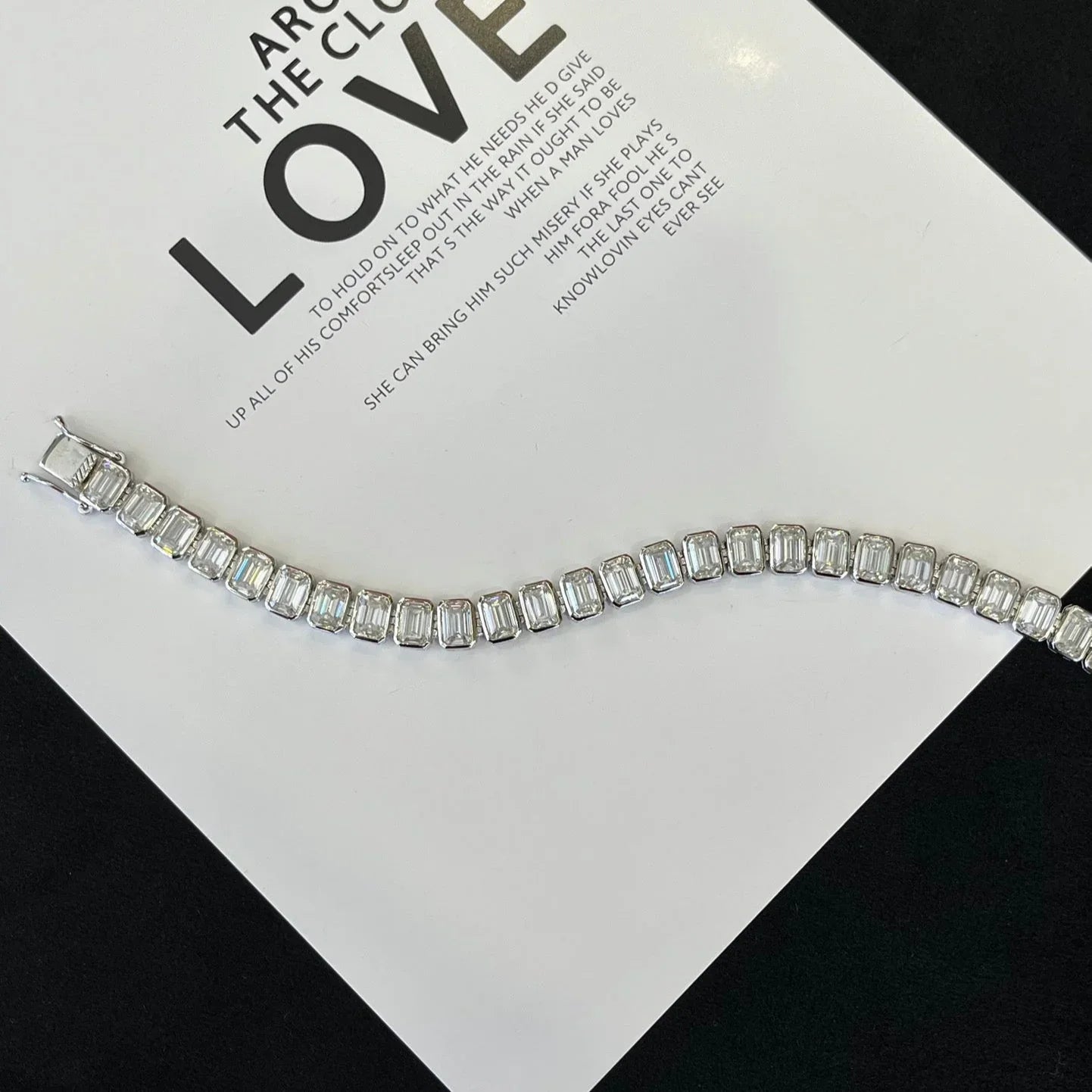 10.00tcw Emerald Lab Diamond Bezel Bracelet | D-E-F Color VVS–VS Clarity | IGI Certified | White Gold 