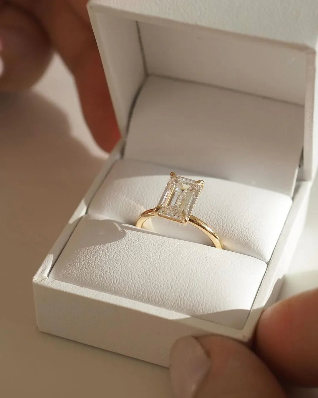 13ct emerald solitaire diamond ring for women, classic engagement jewelry, anniversary gift, promise ring, elegant luxury bridal statement ring