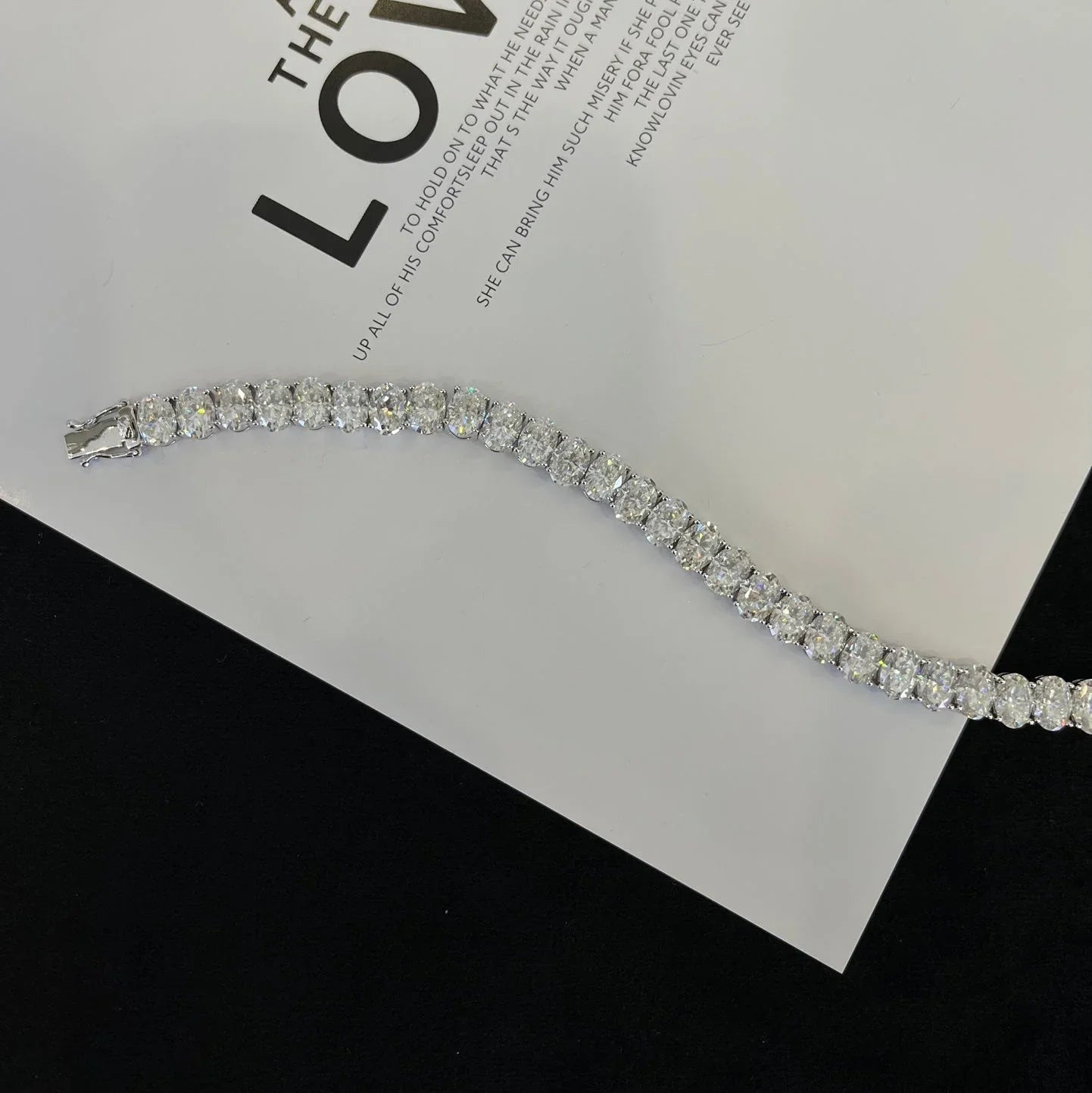 15.00tcw Oval Lab Diamond Tennis Bracelet | White Gold | DEF VVS–VS | IGI Certified 