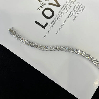 15.00tcw Oval Lab Diamond Tennis Bracelet | White Gold | DEF VVS–VS | IGI Certified 