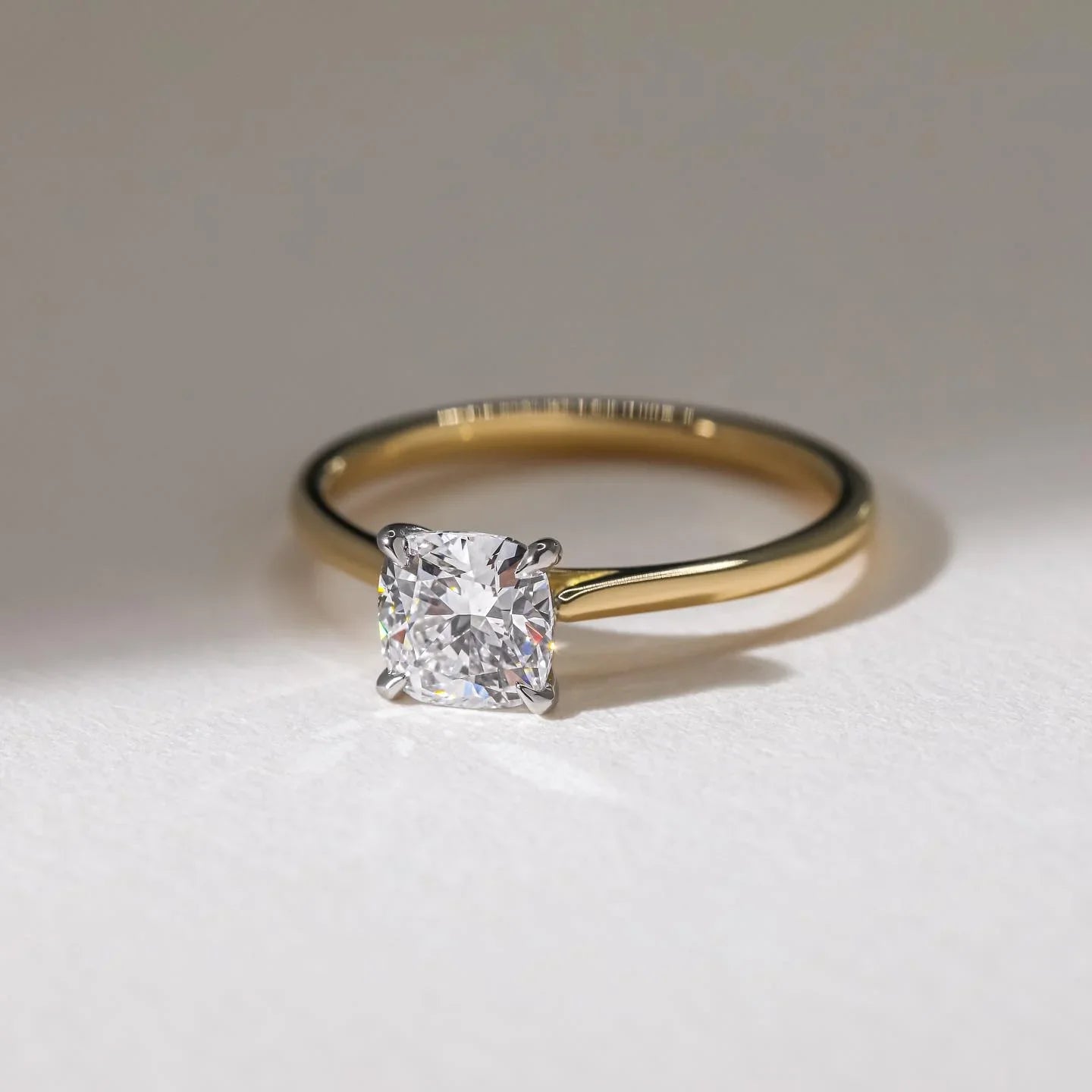 1ct cushion cut lab grown diamond ring, solitaire Chelsea setting, minimalist engagement ring, promise ring, wedding gift, bridal jewelry for women