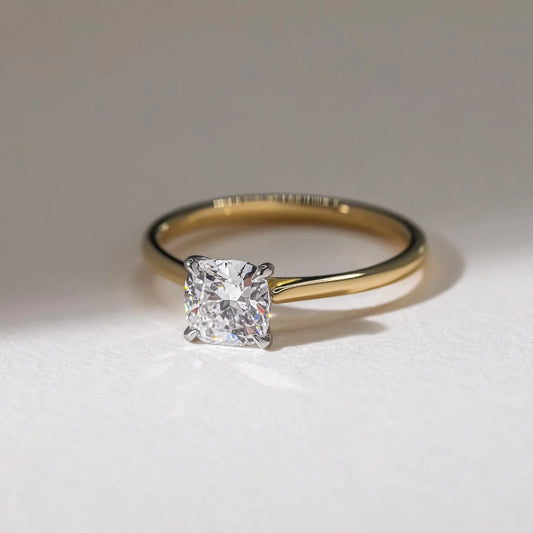 1ct cushion cut lab grown diamond ring, solitaire Chelsea setting, minimalist engagement ring, promise ring, wedding gift, bridal jewelry for women