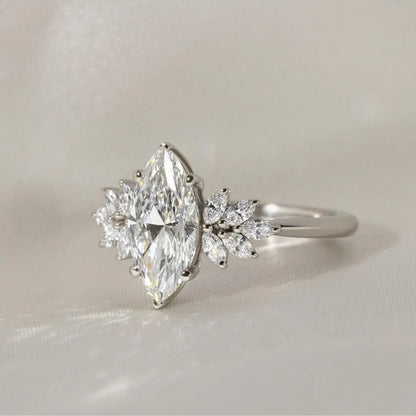 Luxurious marquise cut engagement ring 1ct, lab grown diamond solitaire, anniversary gift for her, modern bridal jewelry, fine diamond ring