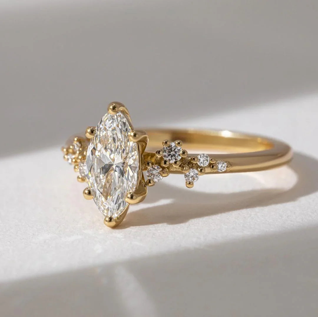 1.0ct Marquise Cut Lab Grown Diamond Ring Luxurious Engagement Ring and Wedding ring, Anniversary Gift 