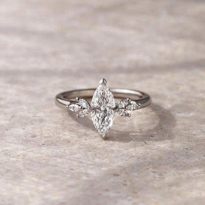 1ct marquise cut lab grown diamond ring, luxury engagement ring, solitaire wedding band, anniversary gift, ethical bridal jewelry for women