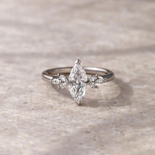 1ct marquise cut lab grown diamond ring, luxury engagement ring, solitaire wedding band, anniversary gift, ethical bridal jewelry for women
