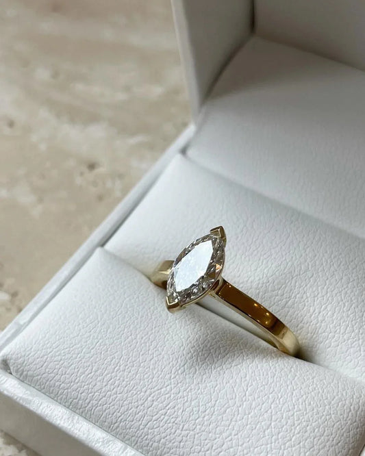 1ct marquise solitaire lab grown diamond ring, luxury engagement ring, wedding band, anniversary gift, elegant bridal jewelry for women