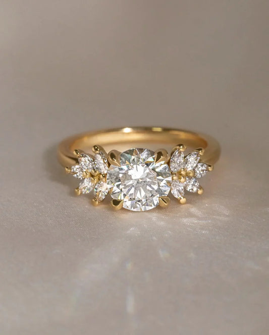 Round cut lab grown diamond ring 1.0ct, Anastasia engagement setting, IGI certified solitaire, elegant wedding jewelry for her