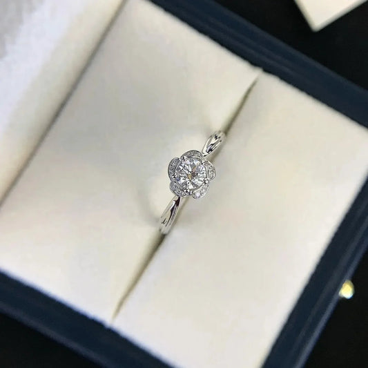 IGI certified 1.10 TCW round lab created diamond ring, halo cathedral engagement ring, luxury bridal jewelry, solitaire wedding ring