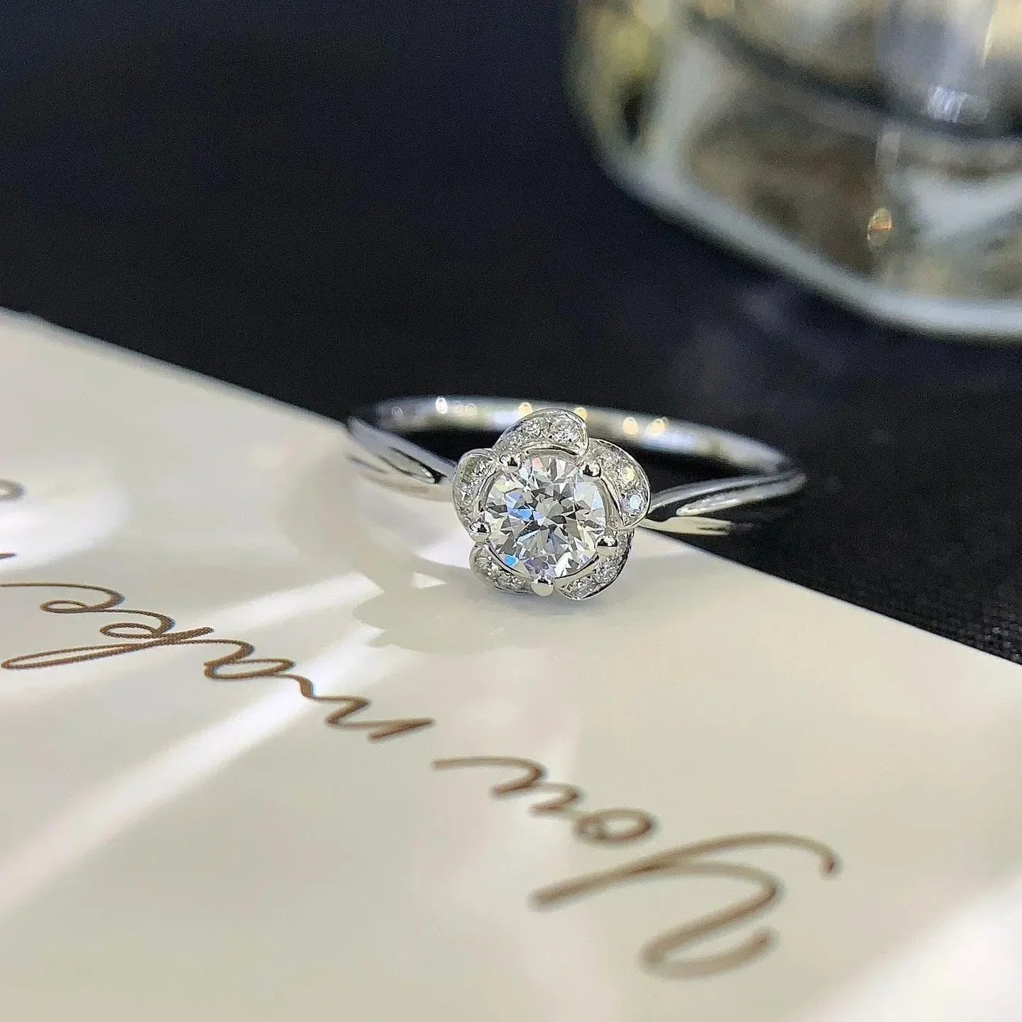 Round cut lab grown diamond halo engagement ring 1.10 TCW, cathedral setting, IGI certified, elegant bridal jewelry, promise ring