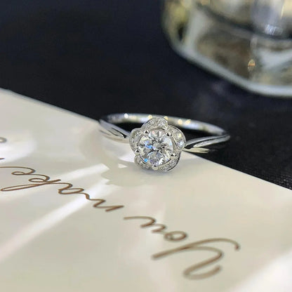 Round cut lab grown diamond halo engagement ring 1.10 TCW, cathedral setting, IGI certified, elegant bridal jewelry, promise ring