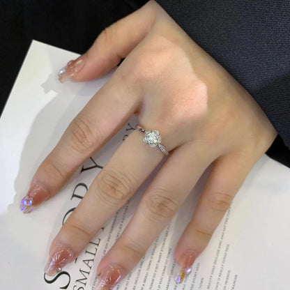 1.10 TCW Round Lab Grown Diamond Engagement Ring | Halo Cathedral Ring | IGI Certified 