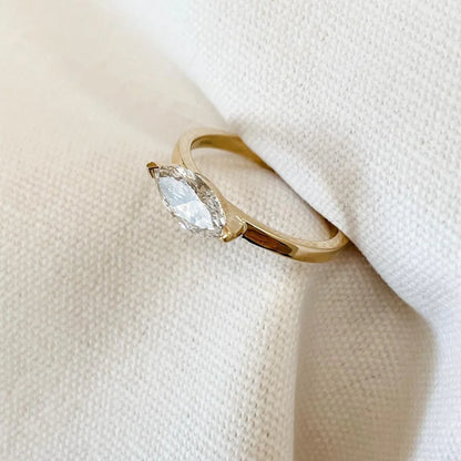 Marquise cut lab created diamond solitaire ring 1.10ct, luxury engagement ring, wedding ring, anniversary jewelry, bridal gift for women