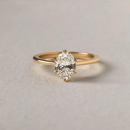 Oval cut lab grown diamond engagement ring 1.10ct, 6-claw solitaire setting, IGI certified, luxury bridal jewelry, promise ring