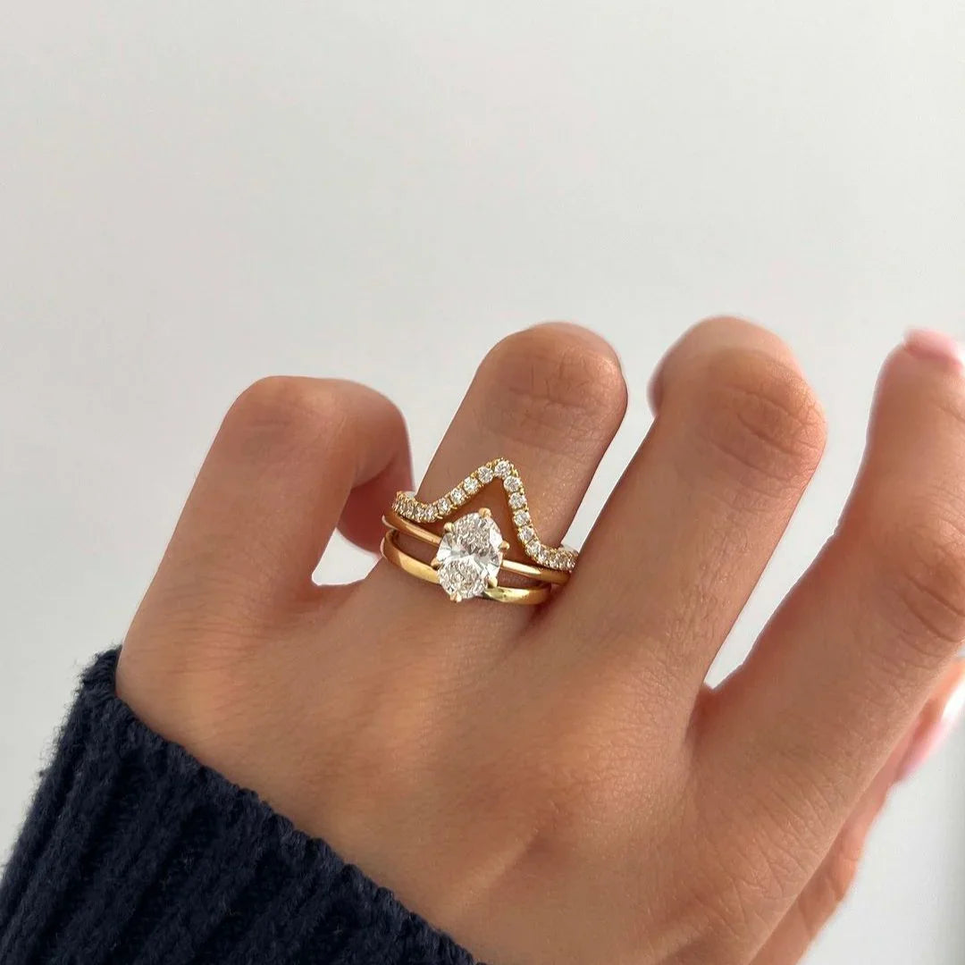 Luxury 1.10ct oval lab grown diamond ring, solitaire 6-claw setting, IGI certified engagement ring, sustainable wedding jewelry gift