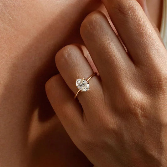 1.10ct oval lab grown diamond engagement ring, 6-claw solitaire setting, IGI certified, bridal ring, luxury wedding jewelry, fine jewelry