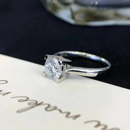 Luxury 1.10TCW round brilliant lab grown diamond ring, pavé solitaire design, IGI certified bridal ring, anniversary gift jewelry