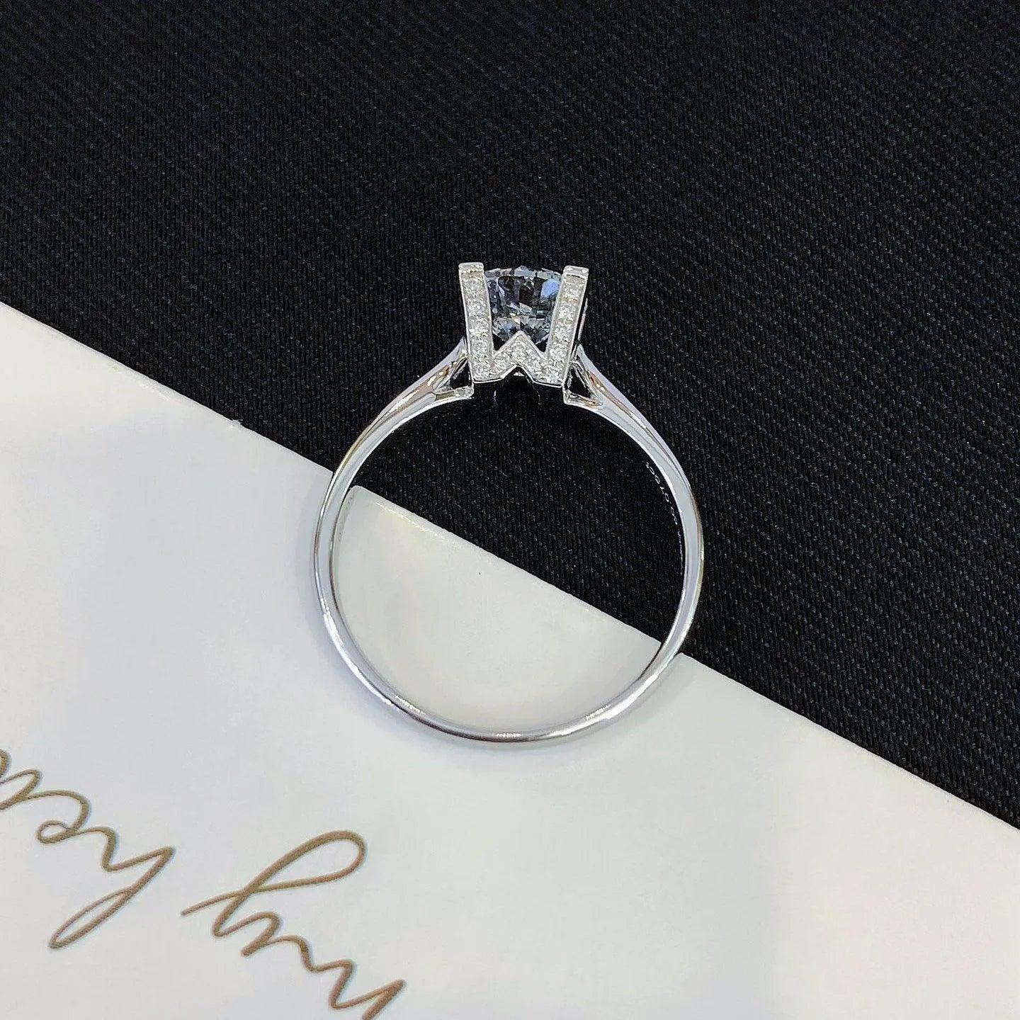 1ct center round lab grown diamond engagement ring, pavé solitaire setting, IGI certified, sustainable bridal jewelry, proposal ring