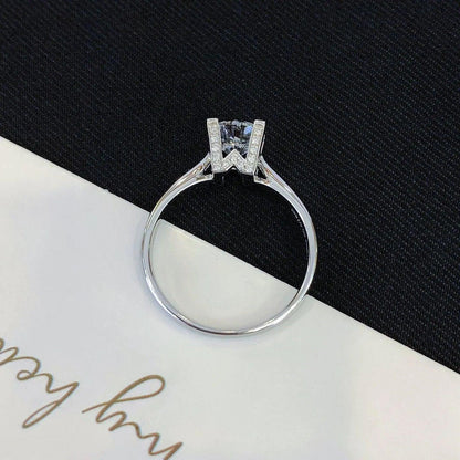 1ct center round lab grown diamond engagement ring, pavé solitaire setting, IGI certified, sustainable bridal jewelry, proposal ring