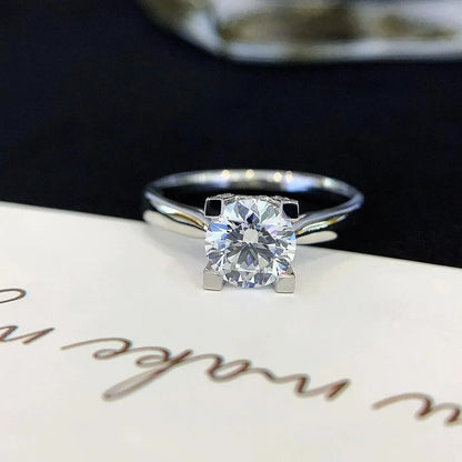 1.10TCW round lab grown diamond engagement ring, pavé solitaire setting, 1ct center stone, IGI certified, bridal jewelry, wedding ring