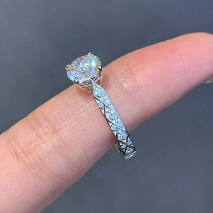 Round lab created diamond engagement ring, 1.20TCW classic cathedral ring, IGI certified, elegant bridal jewelry, wedding band