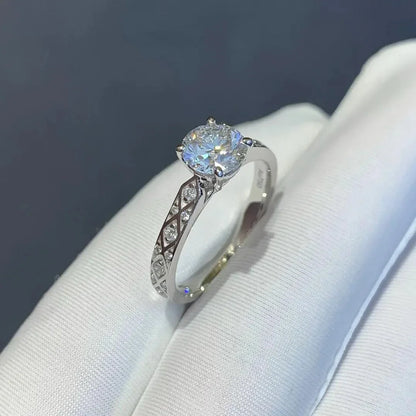 1.20 TCW Round Lab Grown Diamond Engagement Ring | Classic Cathedral Ring | IGI Certified 